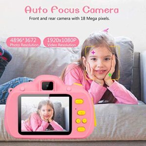 LKYBOA Children's Digital Camera -Slip Compact Digital Camera Toy for Children Best Gifts for Year Old Boys & Girls Blue Pink (Color : Pink)