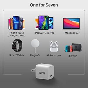 INVZI USB C Charger 30w, GaN II USB C Wall Charger for iPhone 14 Pro Max, iPhone 13 Pro Max/13/iPhone 12 Pro Max, PD PPS Mini Super Fast Charger Block for MacBook Air, iPad Pro, Air, Pixel 6/6 Pro