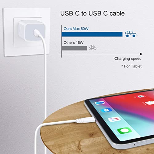 USB C Box Fast Wall Charger for Samsung Galaxy S23/S22 Ultra/S21 FE 5G/A13 5G/A14/A03s/S21/A53/A54/A34/Z Fold 4 3/S20FE/A12,Pad,Google Pixel 7 6 Pro 5,20W PD Power Adapter with 6FT Type C to C Cable