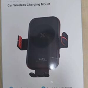 SooPii Wireless Car Charger Mount, 15W Qi Fast Charging, Auto-Clamping,2 Styles Air Vent Phone Holder Included, Compatible with iPhone 13/12/11,Samsung S21/S20 and Others