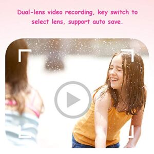 Children Digital Camera, Dual-Lens Video Recording Support Auto Save Face Recognition Digital Camera Fine Workmanship for Children