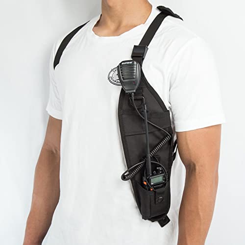 LUITON Radio Shoulder Holster Left Side Chest Harness Holder for Two Way Radios Walkie Talkie Rescue Essentials