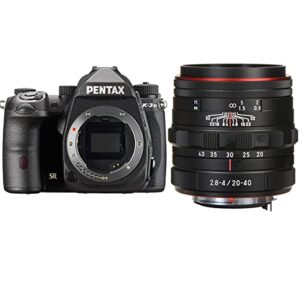 pentax k-3 mark iii aps-c-format dslr camera body, black – with hd da 20-40mm f2.8-4 ed limited dc wr zoom lens, black