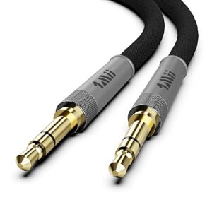 1mii audio cable 3.5mm male to male, (6.5ft) nylon braided auxiliary aux cord, audiophile level hi-fi sound for car/home stereos, speakers and audio device with 3.5 mm aux port