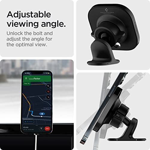 Spigen Mag Fit Phone Holder Dashboard Car Mount Designed for Magsafe (2022 Updated Design)(Charger Not Included)(Requires USB-C Car Charger)
