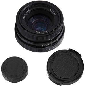 25mm f1.8 lens, cctv c mount wide angle lens, 2.36 * 2.36 * 1.26 black for sony nex camera indoor(black)