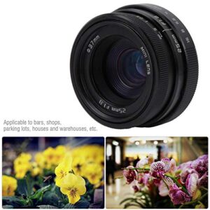 25Mm F1.8 Lens, CCTV C Mount Wide Angle Lens, 2.36 * 2.36 * 1.26 Black for Sony Nex Camera Indoor(Black)