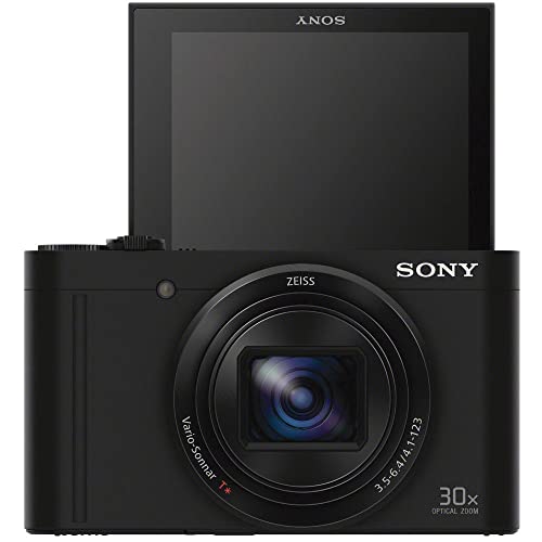 Sony Cyber-Shot DSC-WX500 Digital Camera (Black) (DSCWX500/B) + 64GB Memory Card + Case + 2 x NP-BX1 Battery + Card Reader + Corel Photo Software + Charger + Flex Tripod + Micro USB Cable + More