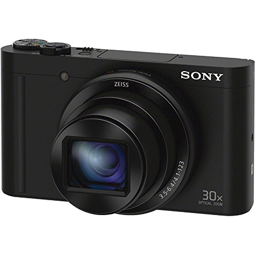 Sony Cyber-Shot DSC-WX500 Digital Camera (Black) (DSCWX500/B) + 64GB Memory Card + Case + 2 x NP-BX1 Battery + Card Reader + Corel Photo Software + Charger + Flex Tripod + Micro USB Cable + More