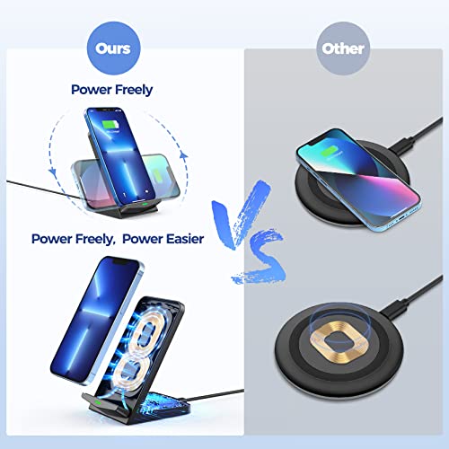 Wireless Charger [2 Pack], 15W Fast Wireless Charging Stand,Qi Wireless Charger Compatible with iPhone 13/12 /11Pro Max/XR/XS/X/8 Plus,Galaxy S21/S20/S10/S9/S8/Note 20/10,Google,LG,etc