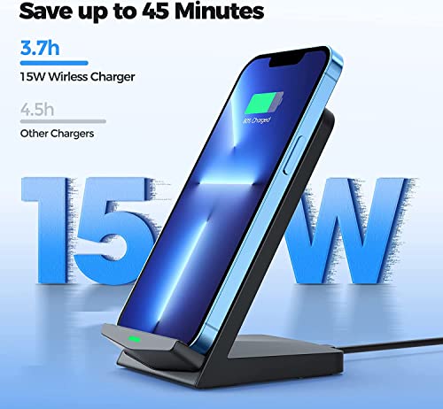 Wireless Charger [2 Pack], 15W Fast Wireless Charging Stand,Qi Wireless Charger Compatible with iPhone 13/12 /11Pro Max/XR/XS/X/8 Plus,Galaxy S21/S20/S10/S9/S8/Note 20/10,Google,LG,etc