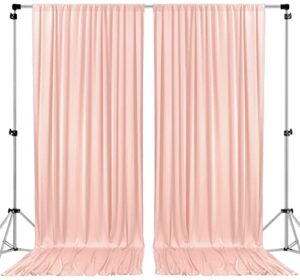 ak trading co. 10 feet x 8 feet polyester backdrop drapes curtains panels with rod pockets – wedding ceremony party home window decorations – blush pink