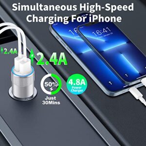 [Apple MFi Certified] iPhone Fast Car Charger, Braveridge 4.8A Dual USB Power Rapid Car Charger Adapter with 2Pack Lightning Cable Quick Car Charging for iPhone 14 13 12 11 Pro/XS/XR/SE/X/iPad/AirPods