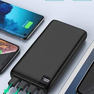 IXNINE Power Bank 26800mAh Portable Charger, High Capacity Phone Charger Compact External Battery Pack with LED Display and 4 Fast Charging Outputs for iPhone Samsung LG etc.