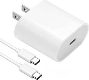 20watt usb c fast charger for 2022/2021/2020/2018 ipad pro 12.9 inch, ipad pro 11 inch, new ipad air 5th/4th, ipad 10th generation, ipad mini 6, pd wall charger with 6.7foot usb c to c charging cable