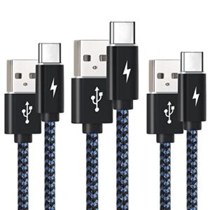 usb c cable, (3pack 3+3+6.6ft) type c cable fast charger leads usb-c charging cable compatible with samsung galaxy s10 /s9+ /s9 /s8 /s8+,note 9/8,huawei p30 /p20 /mate20 /p10,oneplus