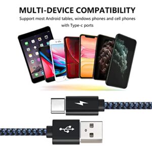 USB C Cable, (3Pack 3+3+6.6ft) Type C Cable Fast Charger Leads USB-C Charging Cable Compatible with Samsung Galaxy S10 /S9+ /S9 /S8 /S8+,Note 9/8,Huawei P30 /P20 /Mate20 /P10,OnePlus