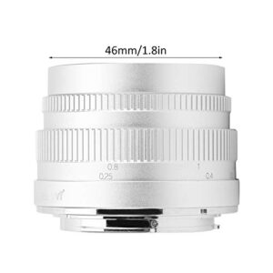 Camera Lens 35mm F1.2 Large Aperture Portrait Manual Lens for Canon M3/M5/M6/M6 II/M10/M100/M50 Large Aperture Lens(Silver)