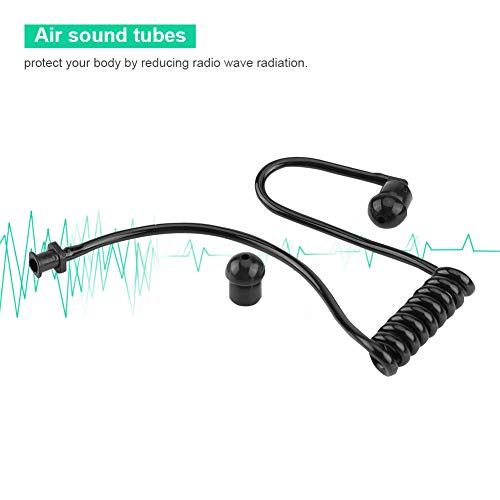 Zerone Coiled Acoustic Tube Replacement for Two-Way Radio Audio Kits Headset Walkie Talkie Earpiece Packed of 5 Pieces with Ear Tips-Black