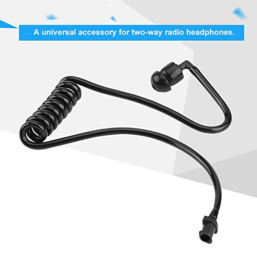 Zerone Coiled Acoustic Tube Replacement for Two-Way Radio Audio Kits Headset Walkie Talkie Earpiece Packed of 5 Pieces with Ear Tips-Black