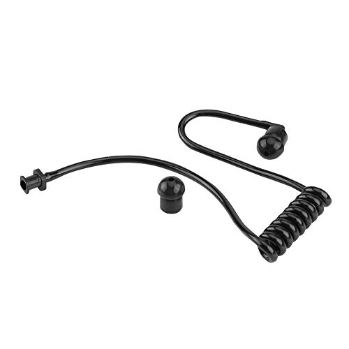 Zerone Coiled Acoustic Tube Replacement for Two-Way Radio Audio Kits Headset Walkie Talkie Earpiece Packed of 5 Pieces with Ear Tips-Black