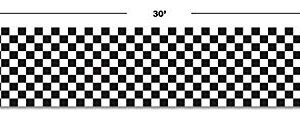 Beistle Black and White Checkered Photo Backdrop, 4' x 30'