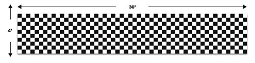 Beistle Black and White Checkered Photo Backdrop, 4' x 30'