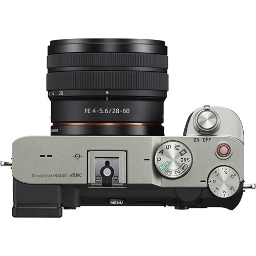Sony a7C Mirrorless Camera Bundle (Silver)- ILCE7C/S with FE 50mm f/1.8 Lens + Prime Accessory Package Including 128GB Memory, TTL Flash, Extra Battery, Software Package, Auxiliary Lenses & More