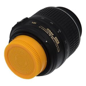 Fotodiox Designer (Yellow) Rear Lens Cap Compatible with Nikon F-Mount Lenses (Non-AI, AI, AIS, AF, AFD, AFS, G, DX, FX)