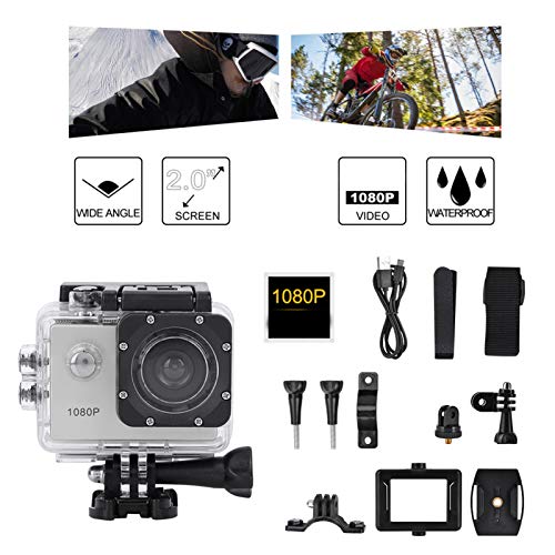 Jopwkuin 1080P Camera, Large Capacity Ultra HD Camera Multi-Functions LCD Screen Camera for Outdoor(Silver)