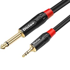 disino 1/4 inch ts to 1/8 inch trs cable, 1/4″ ts mono to 1/8 inch(3.5mm) trs stereo interconnect adapter cable,mono to stereo patch cord- 3.3 feet /1 meter