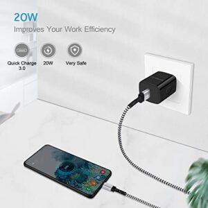 C Charging Fast Charger for Samsung Galaxy A13 5G;A53 ;Z Flip 3;Z Fold 2;S22;A11 A12 5G;S21FE; S20; A52; A03S; A20; A50; A51;A42 Quick Charge 3A Car Charger+Charger Box Android Block +9Ft Type C Cable