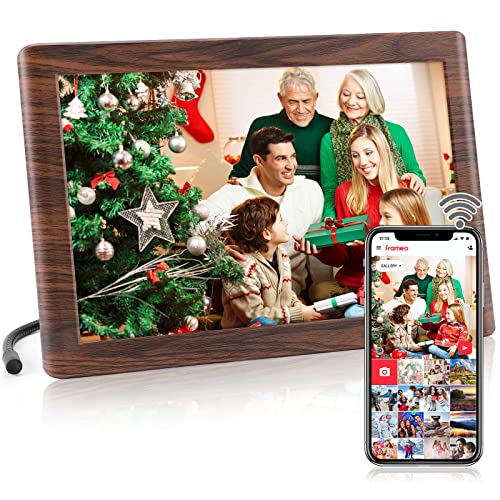 Frameo 10.1 Inch Digital Picture Frame with IPS Touch Screen HD Display, 16GB Storage Easy Setup to Share Photos or Videos Anywhere via Free Frameo APP, Auto-Rotate