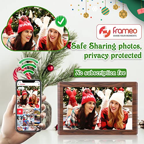 Frameo 10.1 Inch Digital Picture Frame with IPS Touch Screen HD Display, 16GB Storage Easy Setup to Share Photos or Videos Anywhere via Free Frameo APP, Auto-Rotate