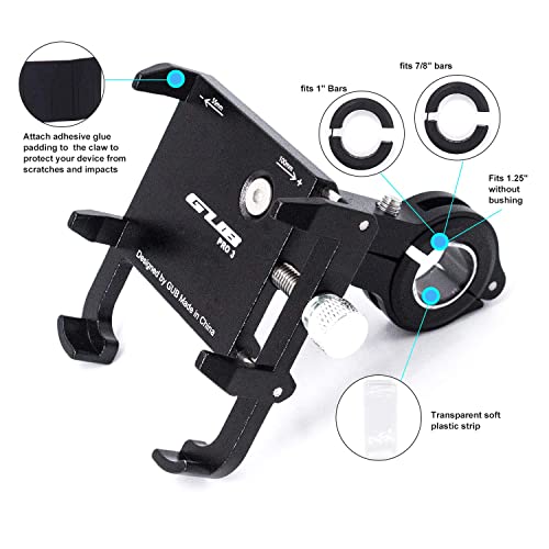 Thick Case Design Bike & Motorcycle Phone Mount Handlebar Holder for Any Cell Phones with Thick Phone Case Fit iPhone X XR Xs max 8 8s 7 Plus Samsung Galaxy S10 S9 S8 Note 10 9 8 (Metal Black)