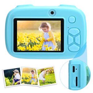 01 Digital Cameras, Hd 1080P Children Camera, 2 Inch IPS Screen Continuous Shooting Christmas Birthday Present for Children Thanksgiving(Blue)