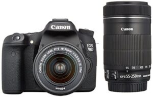 canon eos 70d with 18-55mm stm and 55-250mm stm lenses – international version