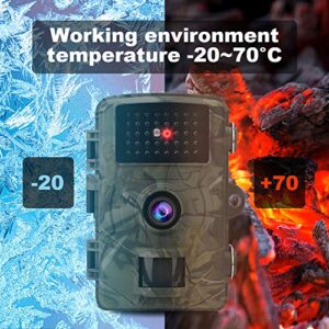 Shipenophy Infrared Camera, Waterproof High Definition Waterproof Camera Durable 1080P High Definition Plastic for Hunting Camera for Night