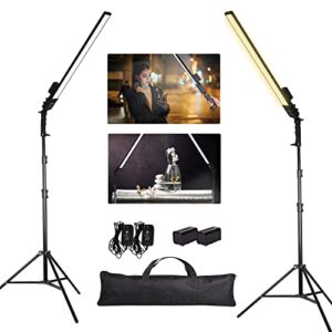 gijuanring photography lighting,battery powered rechargeable led studio light wand dimmable 3200-5500k portable handheld stick light with li-ion battery,stand for portrait,photo studio,outdoor video