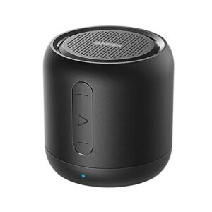 anker soundcore mini, super-portable bluetooth speaker with fm radio, 15-hour playtime, 66 ft bluetooth range, enhanced bass, noise-cancelling microphone – black