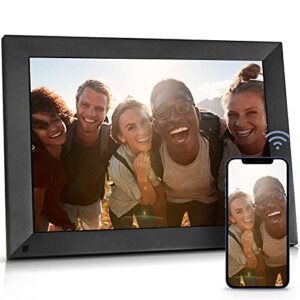 bsimb 15 inch large digital picture frame, wifi photo frame touch screen with 16gb storage, auto-rotate, share photos and videos via app email, wall mountable, gift for grandparents