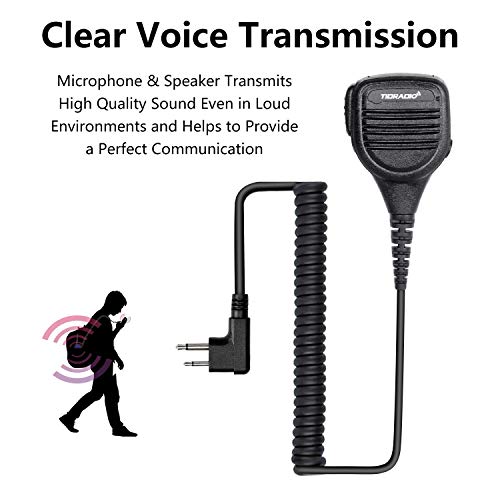 TIDRADIO Speaker Mic PTT Radio Mic Shoulder Microphone Compatible for Motorola Radios BPR40 CP200 CP200D CP185 CP110 CLS1410 CLS1110 PR400 RDU4100 RDU2080D Walkie Talkie