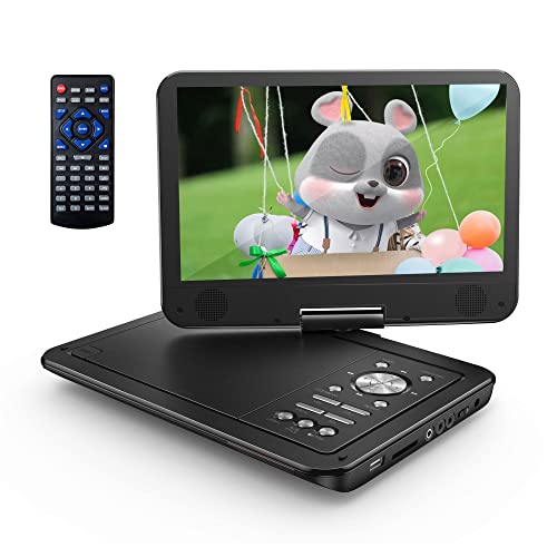 YOTON 12.5" Portable DVD Player with 10.5" HD Swivel Screen for Car and Kids, with Car Charger and AC Adaptor, Supports 4-6 Hours Built-in Battery and USB/SD Card/Sync TV [Not Support Blu-Ray]