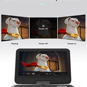 YOTON 12.5" Portable DVD Player with 10.5" HD Swivel Screen for Car and Kids, with Car Charger and AC Adaptor, Supports 4-6 Hours Built-in Battery and USB/SD Card/Sync TV [Not Support Blu-Ray]