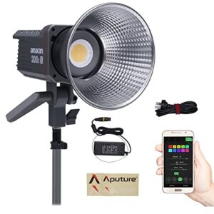 aputure amaran 200x s 200xs 200x-s 200w bi-color led video light, dc/ac power supply, bluetooth app control, cri95+ tlci98+, 9 lighting effects for filmmaking studio photography (200x upgrade 2023)