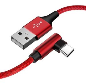 [3 pack] galaxy s21 charger ywxtw type c usb cable 10ft [case friendly] 90 degree durable fast charging cable for galaxy s21 ultra s20 fe a52 a72 a51 a71 a11, note 20 ultra, lg velvet/wing (red 10ft)