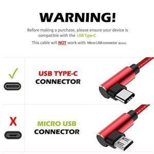 [3 Pack] Galaxy S21 Charger YWXTW Type C USB Cable 10FT [Case Friendly] 90 Degree Durable Fast Charging Cable for Galaxy S21 Ultra S20 FE A52 A72 A51 A71 A11, Note 20 Ultra, LG Velvet/Wing (Red 10FT)