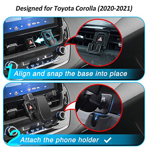 AYADA Phone Holder Compatible with Toyota Corolla 2020 2021 E210, Corolla Phone Mount Holder Upgrade Design Gravity Auto Lock Stable Easy to Install Corolla 2020 Accessories S SE LE 1.8 Hatchback