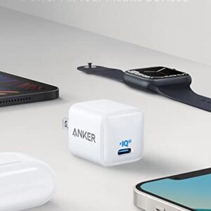 USB C Charger 20W, Anker 511 Charger , PIQ 3.0 Durable Compact Fast Charger, Anker Nano for iPhone 14/14 Plus/14 Pro/14 Pro Max/13, Galaxy, Pixel 4/3, iPad/ iPad mini (Cable Not Included)
