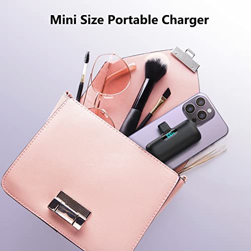 Feob Mini Portable Charger 5000mAh, Small & Ultra-Compact 15W PD Fast Charging Power Bank, LCD Display Cute Battery Pack Compatible with iPhone 14/14 Pro Max/13/13 Pro Max/12/11/XR/X/8/7/6 and More